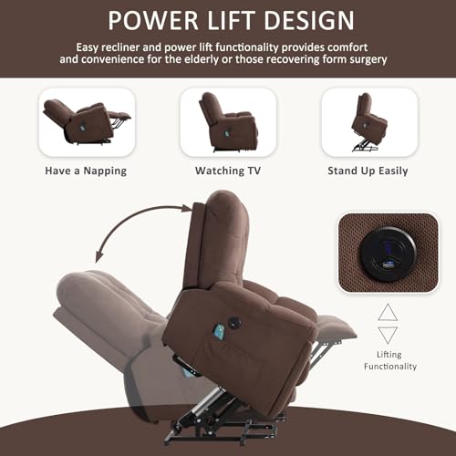 Power Lift Electric Recliner Chair with USB Charge Port and 2 Cup Holders X5713