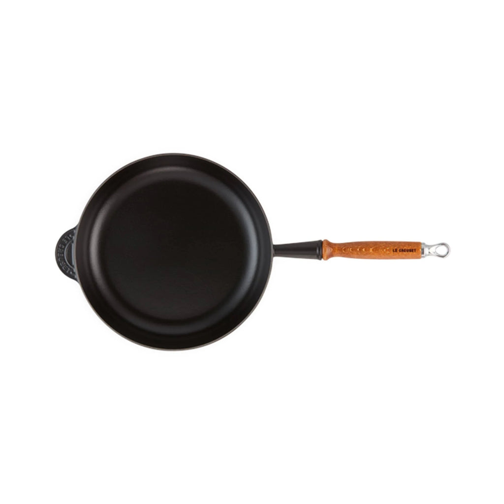 28 cm Satin Black Frying Pan with Wooden Handle E31851