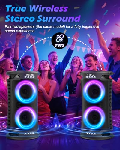 Large Bluetooth Speaker, 260W Peak, Portable, 15Hr Playtime A705281