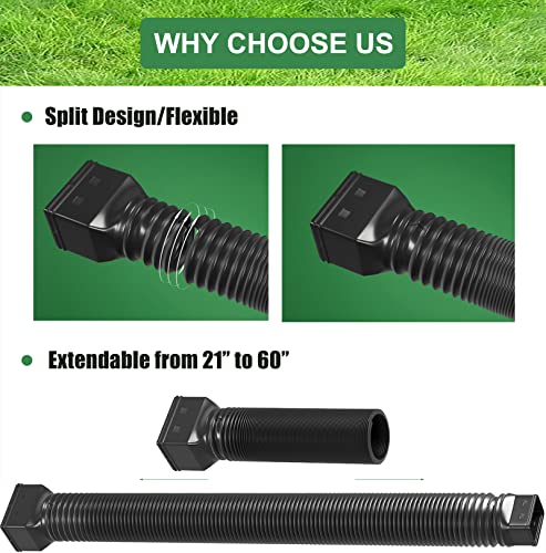 2 Pack Flexible Black Rain Gutter Downspout Extensions Y70944