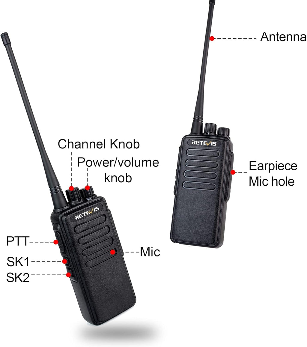 4 Pack Long Range Heavy Duty 2 Way Radio with 3000mAh Rechargeable E5900