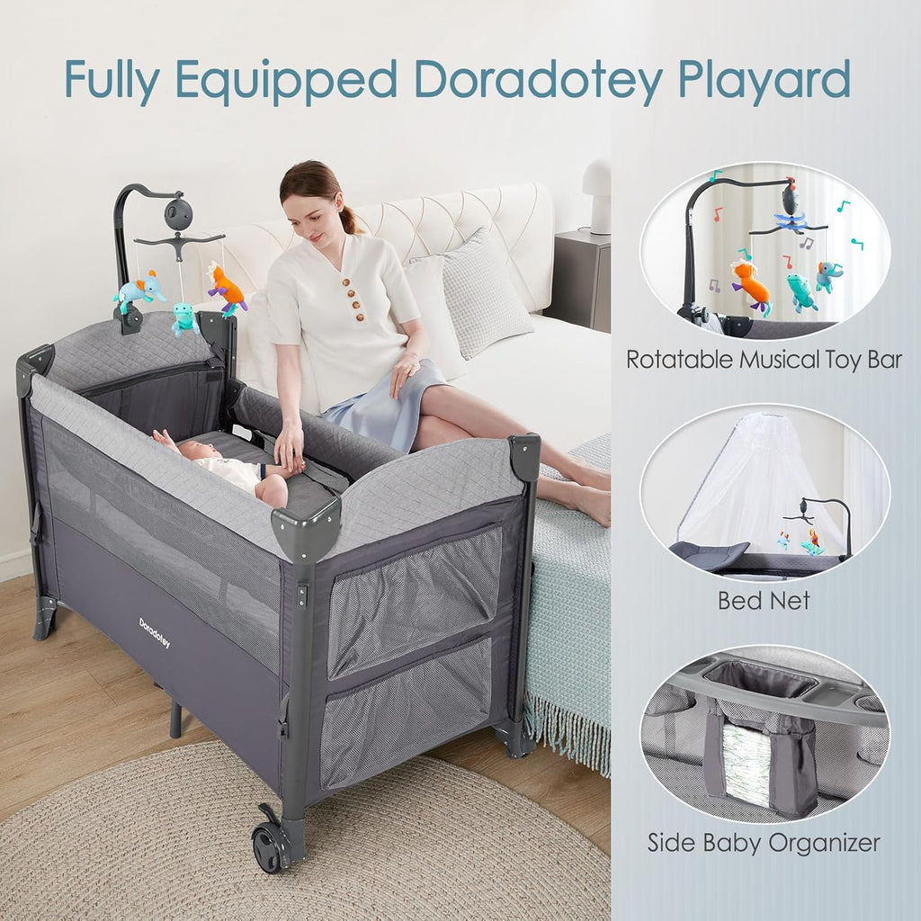 5 in 1 Pack and Play with Mattress, 3 Layers U790117