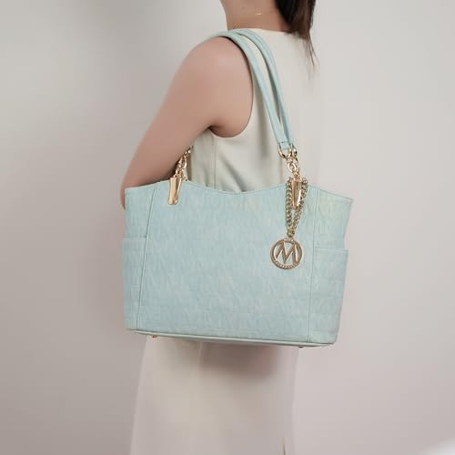 Vegan Leather Shoulder Bag Tote Bag Purse Set T7582