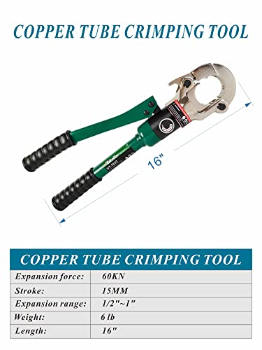 Copper Tube Crimping Tool with 1/2" 3/4" 1" Jaw C7046