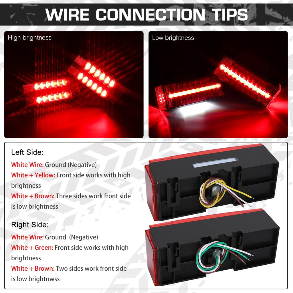 LED Submersible Rectangular Trailer Tail Light Kit O10754
